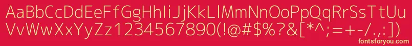 Mplus2cLightEn Font – Yellow Fonts on Red Background