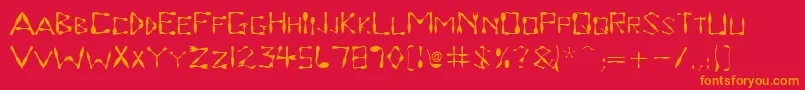 DinnertimeRegular Font – Orange Fonts on Red Background