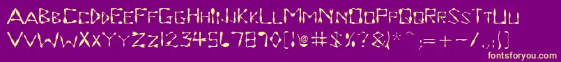 DinnertimeRegular Font – Yellow Fonts on Purple Background