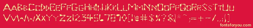 DinnertimeRegular Font – Yellow Fonts on Red Background