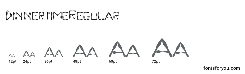Размеры шрифта DinnertimeRegular