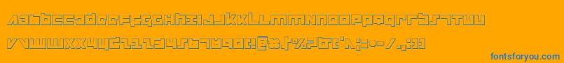 Fonte Flight Corps 3D – fontes azuis em um fundo laranja
