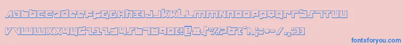 Flight Corps 3D-Schriftart – Blaue Schriften auf rosa Hintergrund