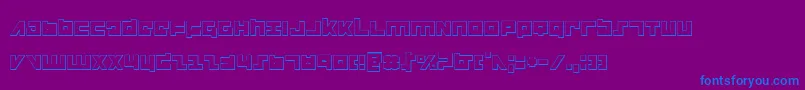 Flight Corps 3D-Schriftart – Blaue Schriften auf violettem Hintergrund