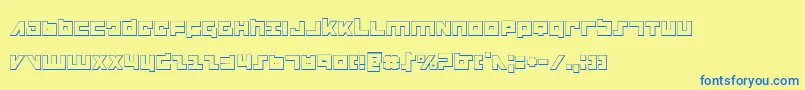 Flight Corps 3D Font – Blue Fonts on Yellow Background