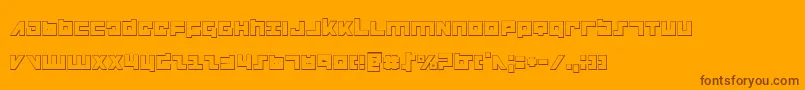 Flight Corps 3D-Schriftart – Braune Schriften auf orangefarbenem Hintergrund