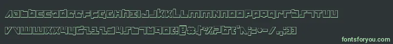 Fonte Flight Corps 3D – fontes verdes em um fundo preto