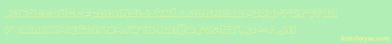Flight Corps 3D-Schriftart – Gelbe Schriften auf grünem Hintergrund