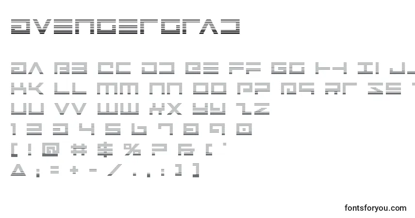 A fonte Avengergrad – alfabeto, números, caracteres especiais