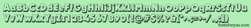 Dynarshadowc Font – Black Fonts on Green Background