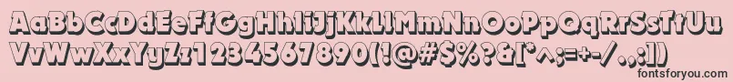 フォントDynarshadowc – ピンクの背景に黒い文字