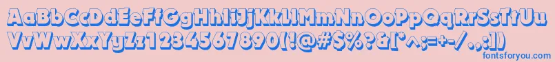 フォントDynarshadowc – ピンクの背景に青い文字
