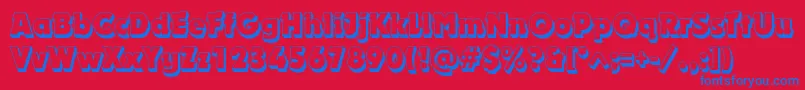 Dynarshadowc Font – Blue Fonts on Red Background