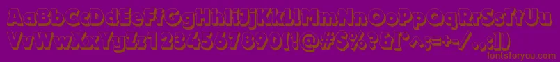フォントDynarshadowc – 紫色の背景に茶色のフォント