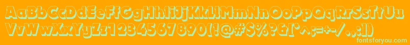 Dynarshadowc Font – Green Fonts on Orange Background