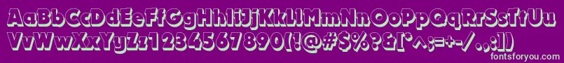 Dynarshadowc Font – Green Fonts on Purple Background