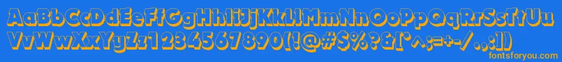 Dynarshadowc Font – Orange Fonts on Blue Background