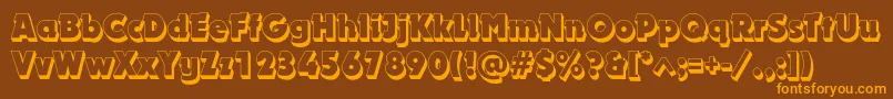 Dynarshadowc Font – Orange Fonts on Brown Background