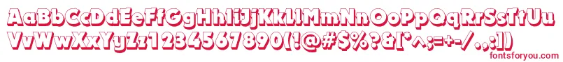 Dynarshadowc Font – Red Fonts on White Background