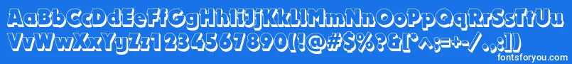 フォントDynarshadowc – 青い背景に白い文字