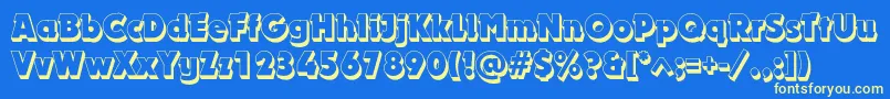 Dynarshadowc Font – Yellow Fonts on Blue Background