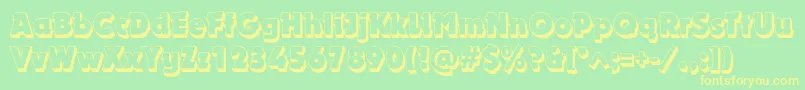 Dynarshadowc-fontti – keltaiset fontit vihreällä taustalla