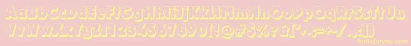 Dynarshadowc-fontti – keltaiset fontit vaaleanpunaisella taustalla