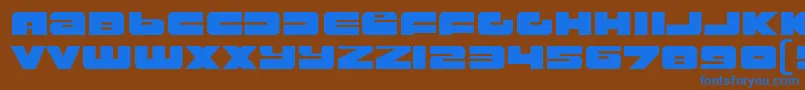 RustproofbodyRegular Font – Blue Fonts on Brown Background