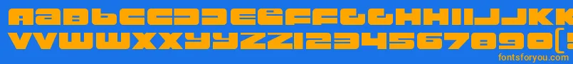RustproofbodyRegular Font – Orange Fonts on Blue Background