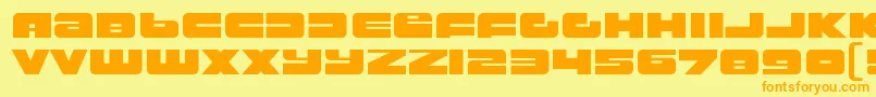 RustproofbodyRegular Font – Orange Fonts on Yellow Background