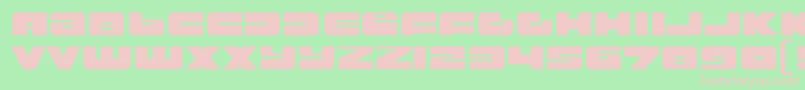 RustproofbodyRegular-fontti – vaaleanpunaiset fontit vihreällä taustalla