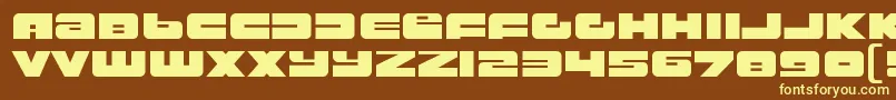 RustproofbodyRegular Font – Yellow Fonts on Brown Background