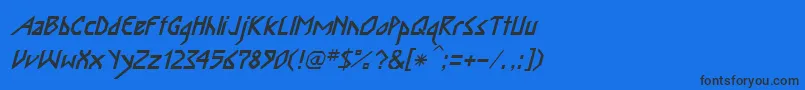 InkaBodItalic Font – Black Fonts on Blue Background