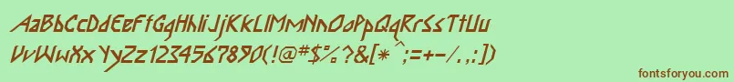 InkaBodItalic Font – Brown Fonts on Green Background