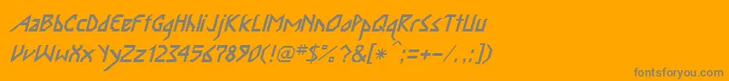 InkaBodItalic-Schriftart – Graue Schriften auf orangefarbenem Hintergrund