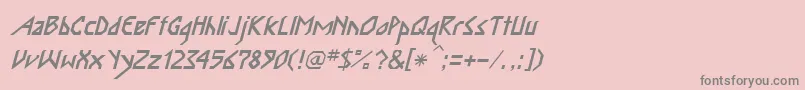 InkaBodItalic Font – Gray Fonts on Pink Background