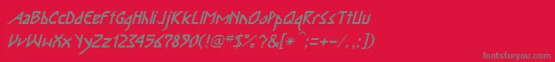 InkaBodItalic Font – Gray Fonts on Red Background