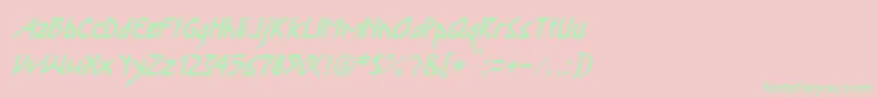 InkaBodItalic Font – Green Fonts on Pink Background