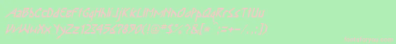 InkaBodItalic Font – Pink Fonts on Green Background