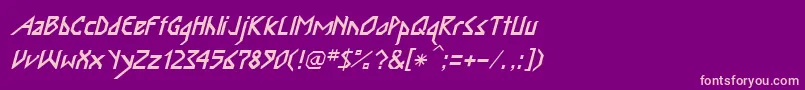 InkaBodItalic Font – Pink Fonts on Purple Background