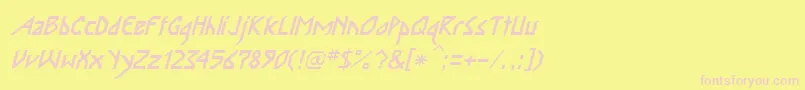 InkaBodItalic Font – Pink Fonts on Yellow Background