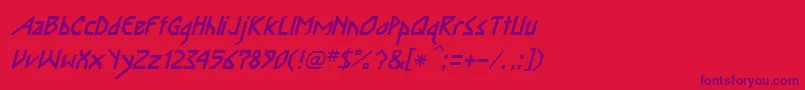InkaBodItalic Font – Purple Fonts on Red Background