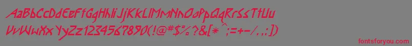 InkaBodItalic Font – Red Fonts on Gray Background
