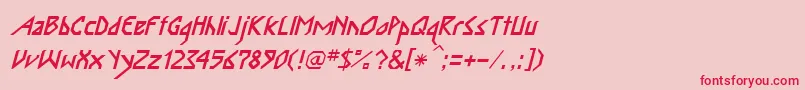 InkaBodItalic Font – Red Fonts on Pink Background
