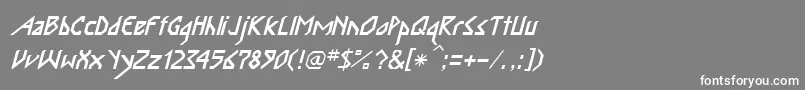 InkaBodItalic Font – White Fonts on Gray Background