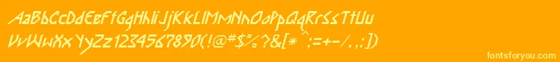 InkaBodItalic Font – Yellow Fonts on Orange Background
