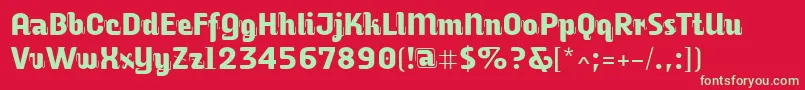 フォントAlusine – 赤い背景に緑の文字