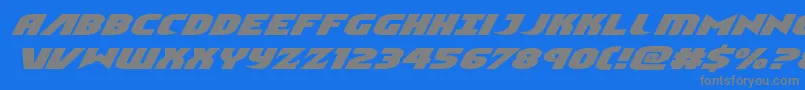 Ninjagardenexpandital-Schriftart – Graue Schriften auf blauem Hintergrund