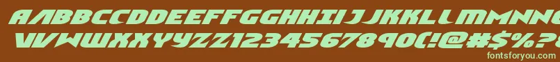 Шрифт Ninjagardenexpandital – зелёные шрифты на коричневом фоне