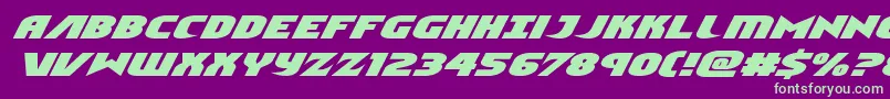 Ninjagardenexpandital Font – Green Fonts on Purple Background
